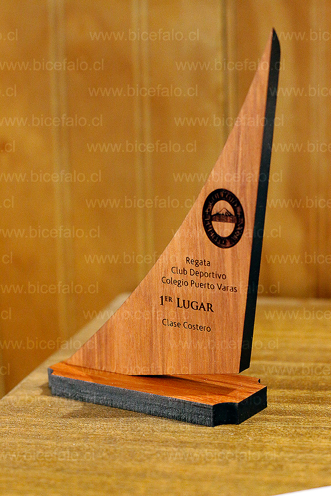 trofeo de madera grabado